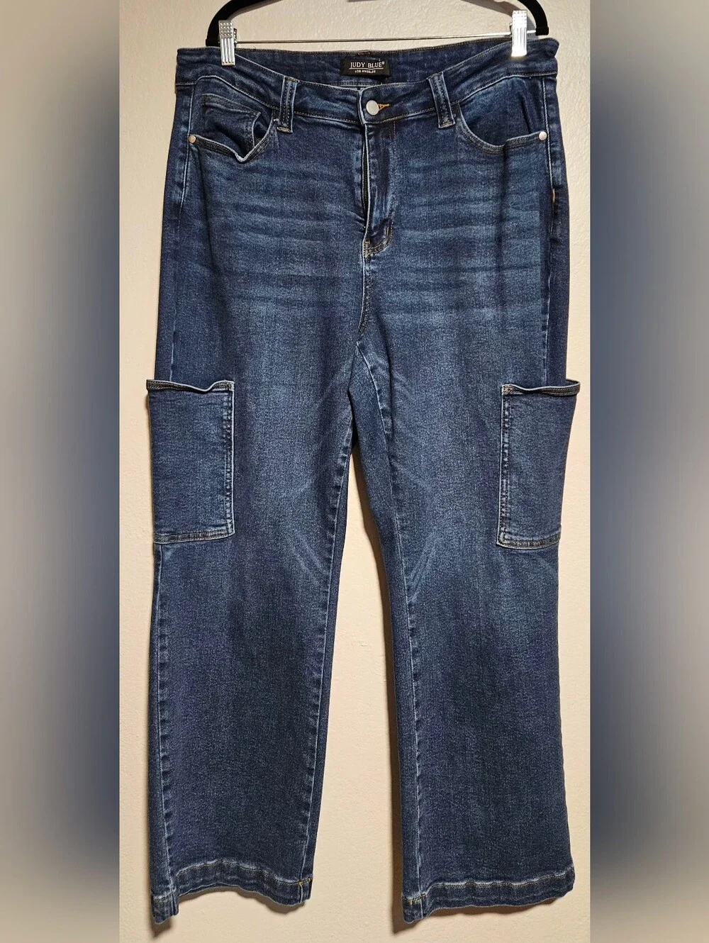 Judy Blue "Cortney" High Rise Straight Wide Cargo Jeans in Dark Wash Size 18W - Picture 12 of 16